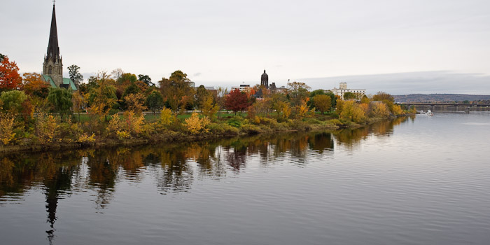 Downtown Fredericton from the Walking Bridge